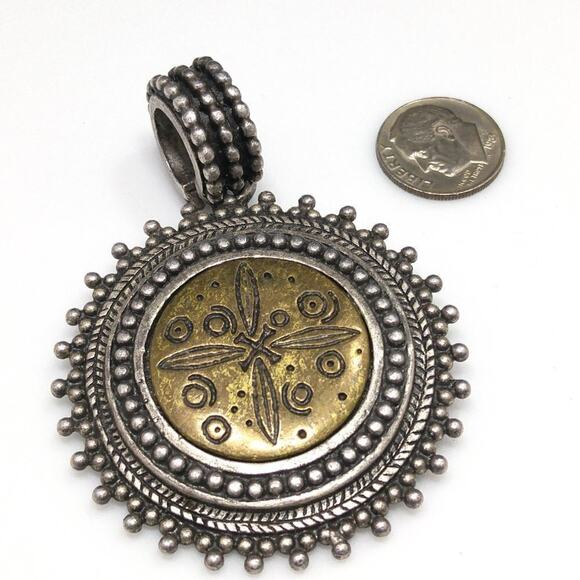 Chico's Silver Gold Tone Pendant, Large Bail, No Chain - Picture 5 of 7